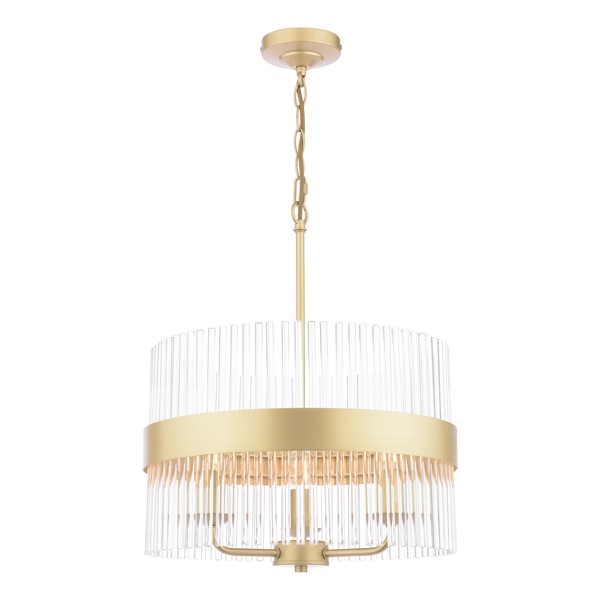 (image for) Laura Ashley Harrington 5lt Pendant Polished Nickel Glass